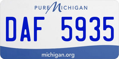 MI license plate DAF5935