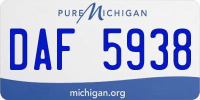 MI license plate DAF5938