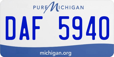 MI license plate DAF5940