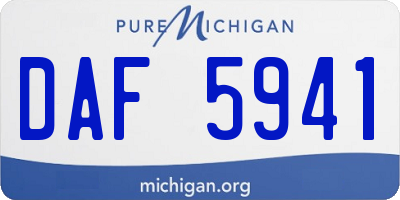 MI license plate DAF5941