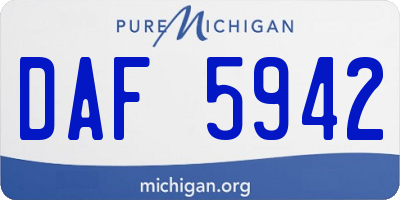 MI license plate DAF5942