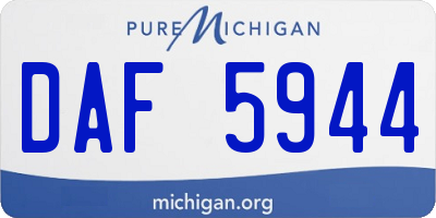 MI license plate DAF5944
