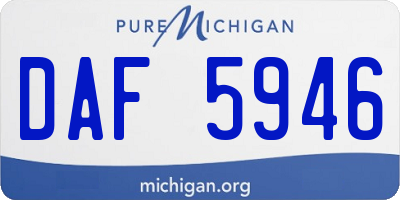 MI license plate DAF5946
