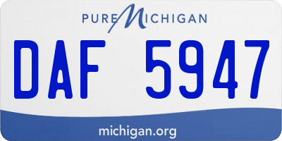 MI license plate DAF5947