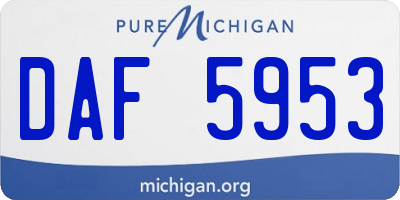 MI license plate DAF5953