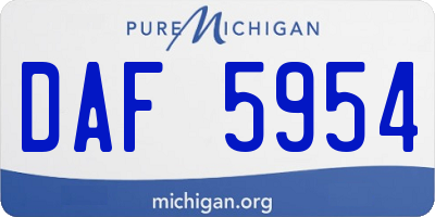 MI license plate DAF5954