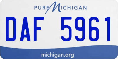 MI license plate DAF5961