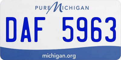 MI license plate DAF5963