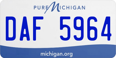 MI license plate DAF5964