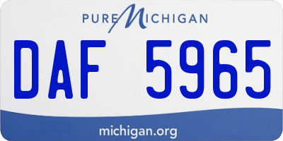 MI license plate DAF5965