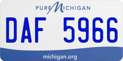 MI license plate DAF5966