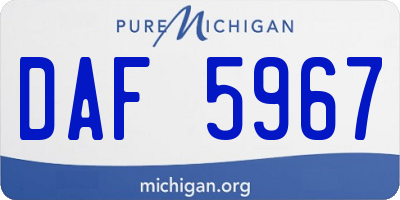 MI license plate DAF5967