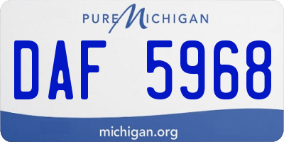 MI license plate DAF5968