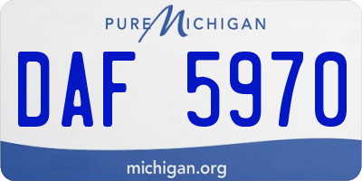 MI license plate DAF5970