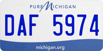 MI license plate DAF5974