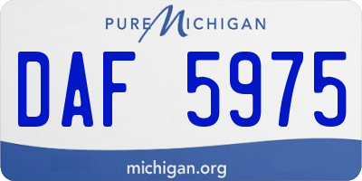 MI license plate DAF5975