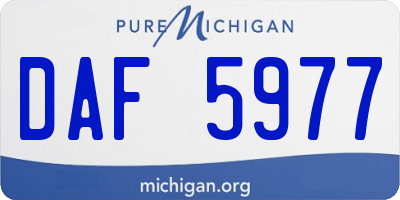 MI license plate DAF5977