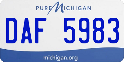 MI license plate DAF5983