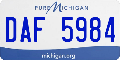 MI license plate DAF5984