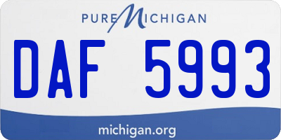 MI license plate DAF5993