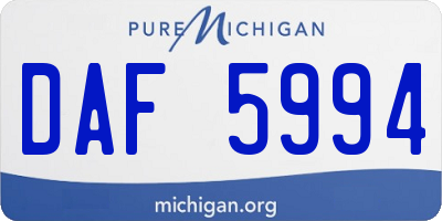 MI license plate DAF5994