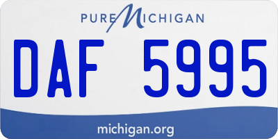 MI license plate DAF5995