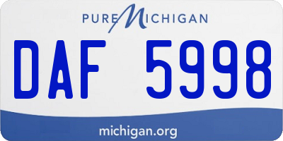 MI license plate DAF5998