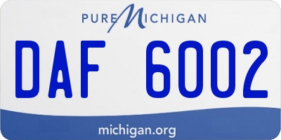 MI license plate DAF6002