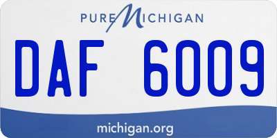 MI license plate DAF6009