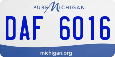 MI license plate DAF6016