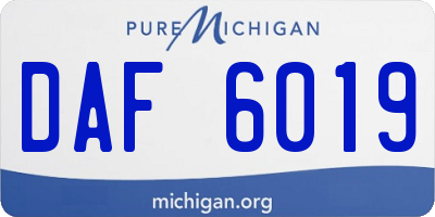 MI license plate DAF6019