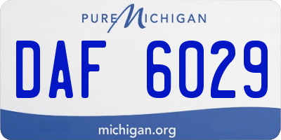 MI license plate DAF6029