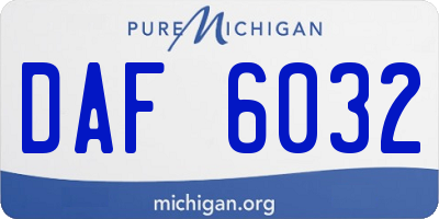 MI license plate DAF6032