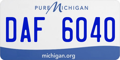 MI license plate DAF6040