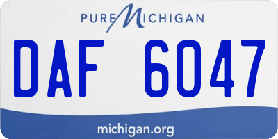 MI license plate DAF6047