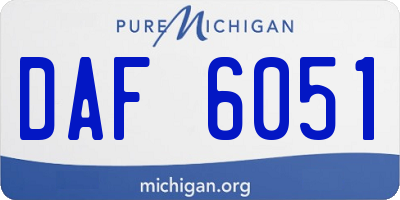 MI license plate DAF6051