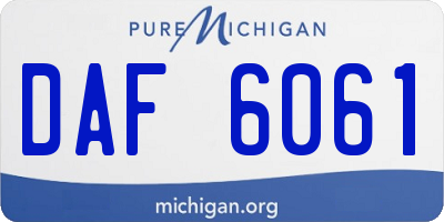MI license plate DAF6061