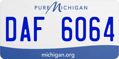 MI license plate DAF6064