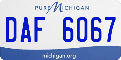 MI license plate DAF6067
