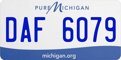 MI license plate DAF6079