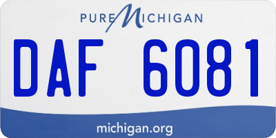 MI license plate DAF6081