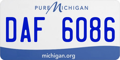 MI license plate DAF6086