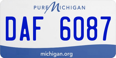 MI license plate DAF6087