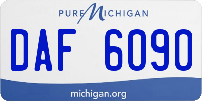 MI license plate DAF6090