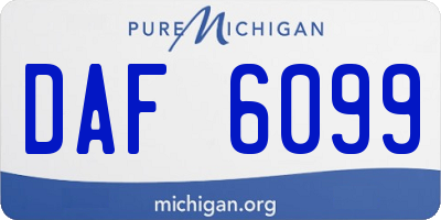 MI license plate DAF6099