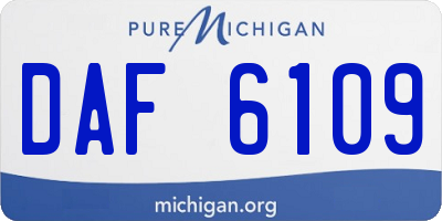 MI license plate DAF6109