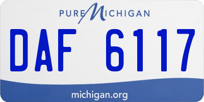 MI license plate DAF6117