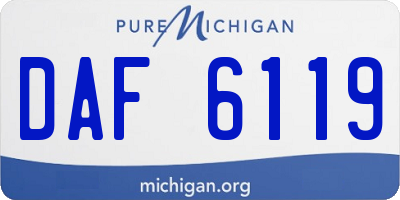 MI license plate DAF6119