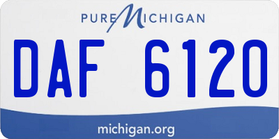MI license plate DAF6120