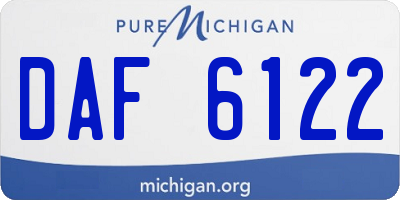 MI license plate DAF6122
